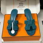 HM 25S ORAN HIGH?HEEL SANDAL IN DARK BLUE SUEDE AND LAMBSKIN