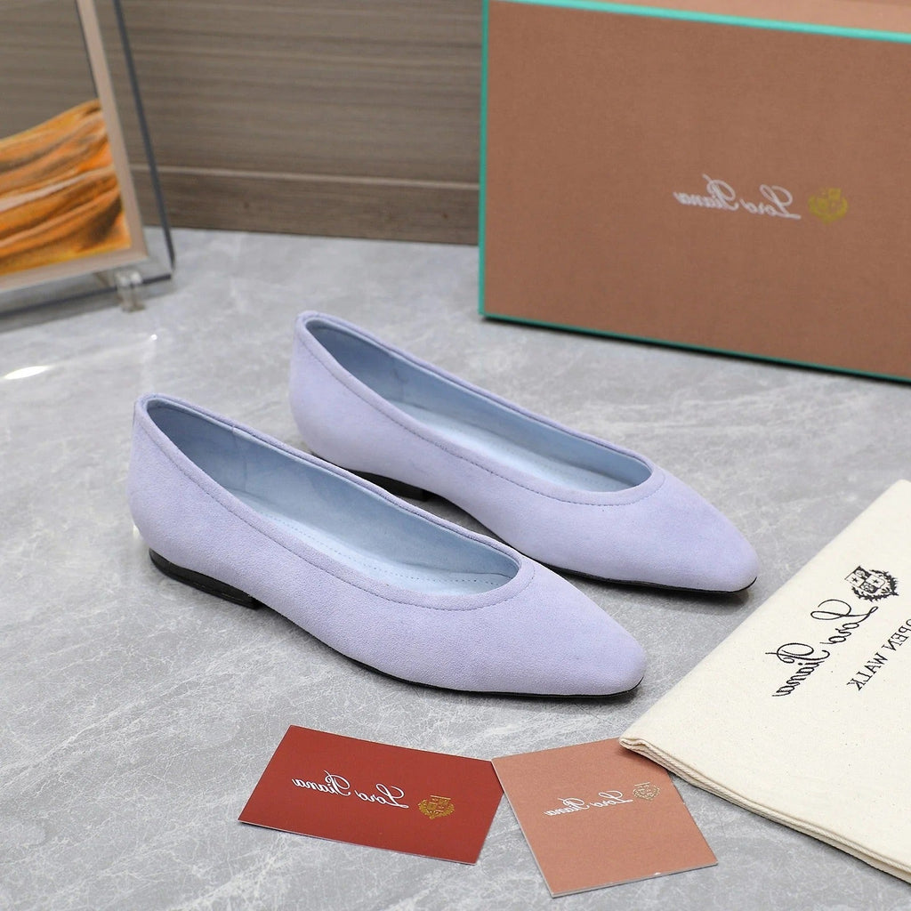 Classic Ballet Shoes In Pastel Purple Suedue