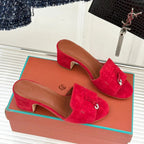 HIGH HEELS IN RED SUEDE AND LAMBSKIN
