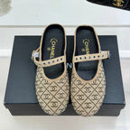CC Flat Mules 25ss In Beige Embellished With Rhinestones