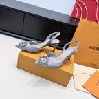 LV 26s Slingback 95 Light Lavender Premium Satin 622445
