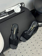 CC HIGH HEELS IN BLACK QUILTED SUEDE