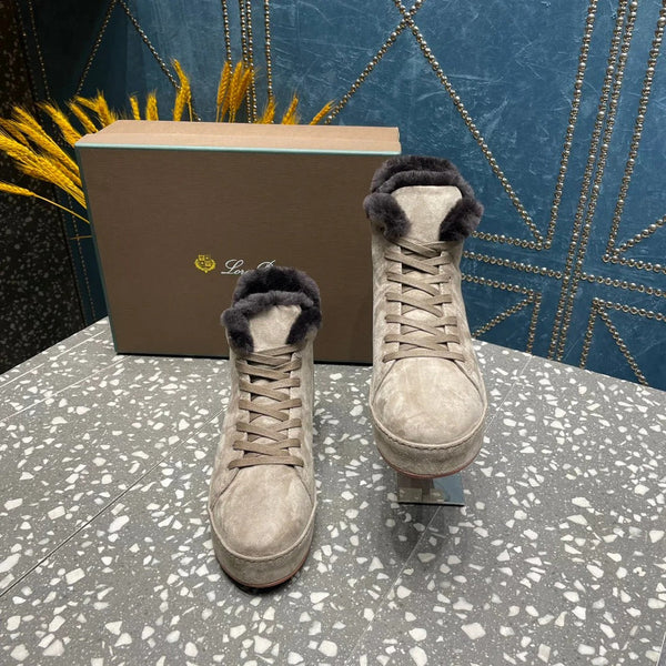 LP WINTER NUAGES HIGH SNEAKERS LIGHT GRAY LAMBSKIN