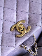 CHANEL 25S BACKPACK 17.5 CM IN PURPLE LAMBSKIN
