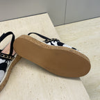 CC 26 Slingback Espadrilles White Sheepskin Canvas 607461