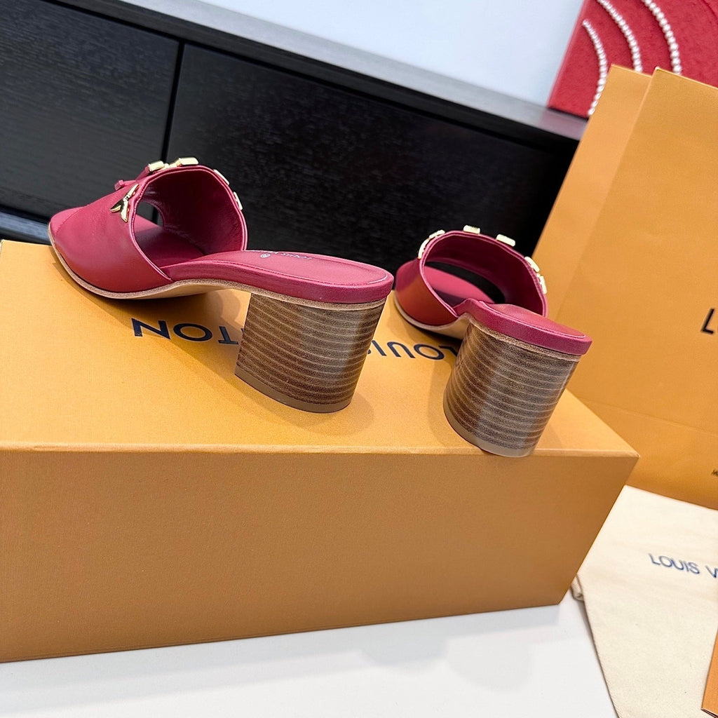 LV 26s High Heels 65 Sandals Deep Pink Calfskin 622408