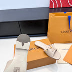 LV 26s V-Buck Sandals Light Beige Calfskin 622393
