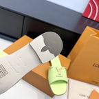 LV 26s V-Buck Sandals Light Mint Green Calfskin 622405