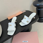MIU 26ss High Heel Sandals 50 White Sheepskin 627358