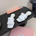 MIU 26ss Sandals White Sheepskin 627361