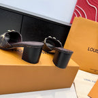 LV 26s High Heels 65 Sandals Dark Brown Calfskin 622392