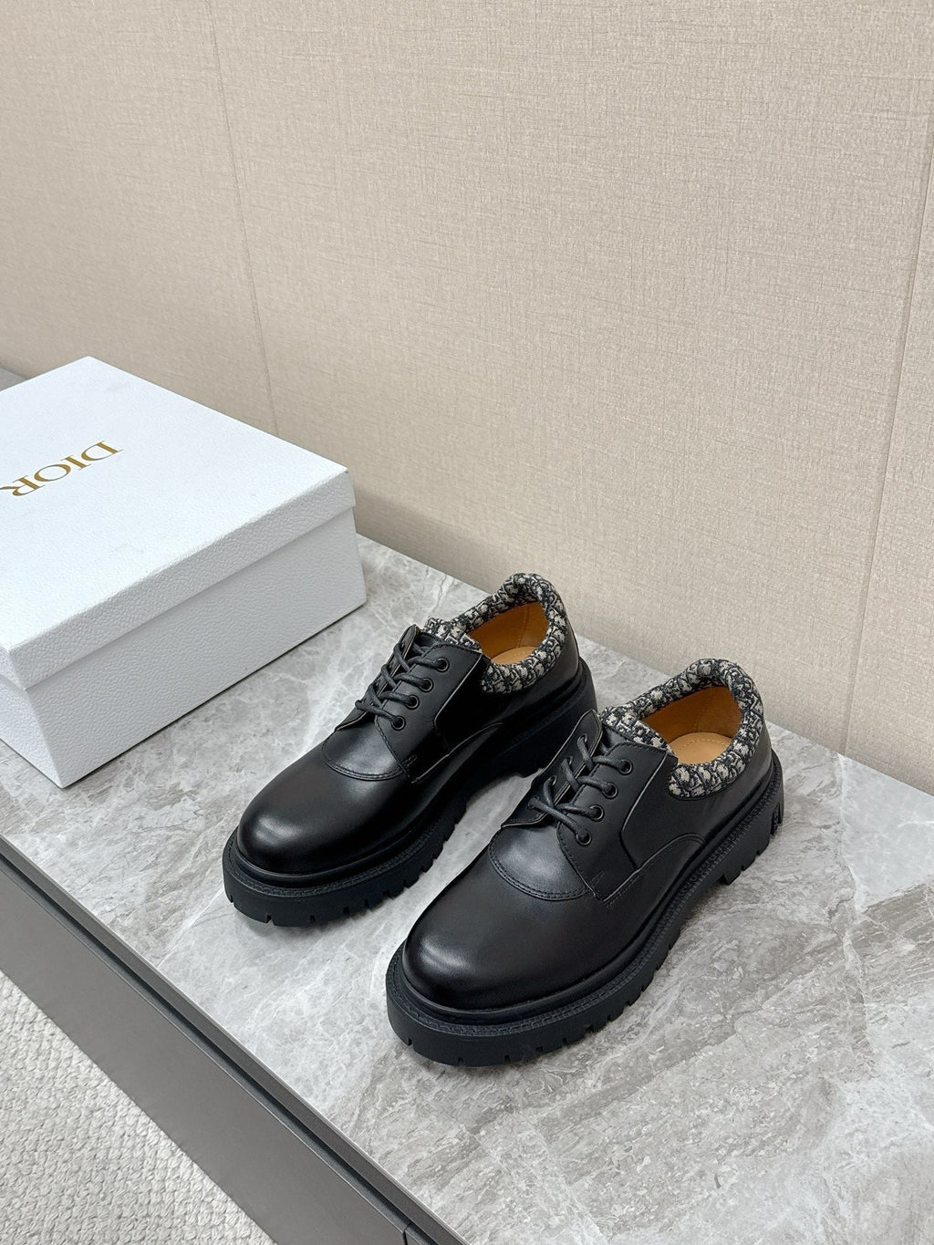 CD 26   Loafers Oblique Jacquard Black Calfskin 608798