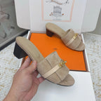 HM 26ss Oasis Sandals 50 Beige Suede Cowhide 625148