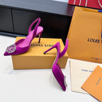LV 26s Slingback 95 Fuchsia Pink Premium Satin 622450