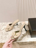 CC 26s Flower High Heel Slippers 85 Sheepskin 658383