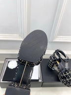 CC 26s HighHeeled Platform Sandals 85 Black Tweed 631863