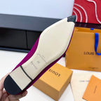 LV 26s Pointed-Toe Ballet Flat Fuchsia Pink Premium Satin 622447