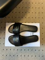 Celine 26 Flat Mule Slippers Black Sheepskin 621528
