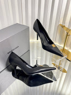 Balenciaga 2026 Avenue BB Editor 85mm Pump Black Calfskin 616567