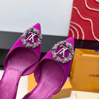LV 26s Slingback 95 Fuchsia Pink Premium Satin 622450