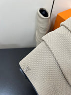 LV 26s Mid-Calf Boots 110 Off-White Knit Fabric 619403