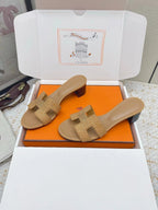 HM 26ss Oran Sandals 50 Light Caramel Beige Crystal Suede Cowhide 625257