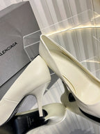 Balenciaga 2026 Avenue BB Editor 85mm Pump White Calfskin 616566