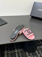 CC 2026 Slippers Pink Black Mesh Sheepskin 668147