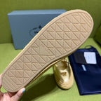 Prada 2026 Ballet Flat Gold Nappa Leather And Raffia