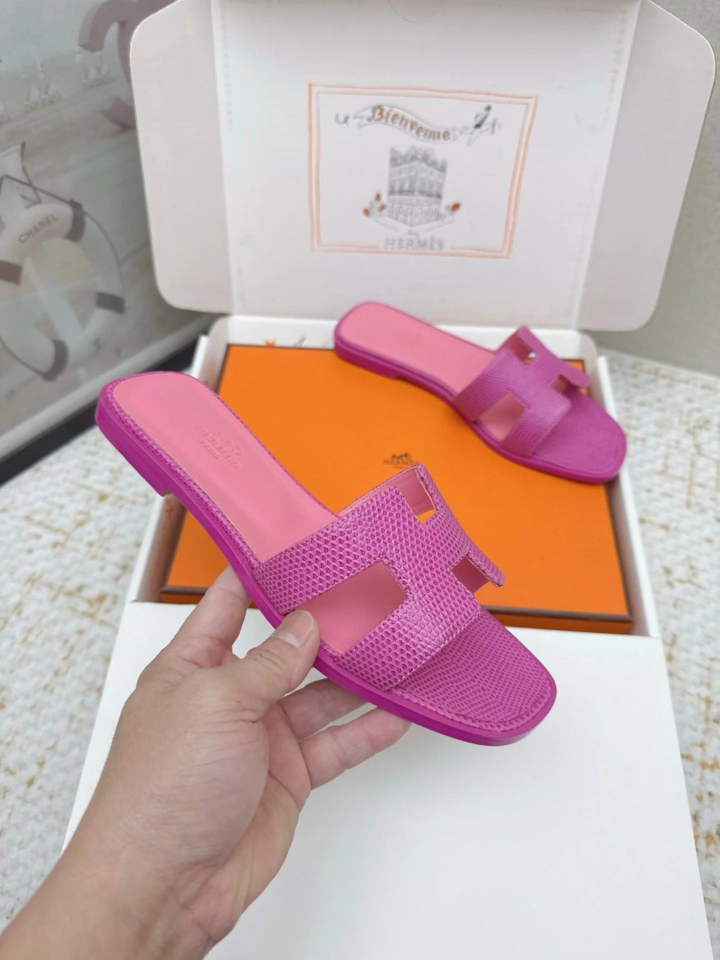 HM 26ss Oran Sandals Purple Cowhide 625044