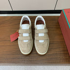 LP 26SS Velcro-strap Men Sneaker Beige mix White Suede Leather 606508