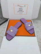HM 26ss Oasis Sandals Purple Suede Cowhide 625147