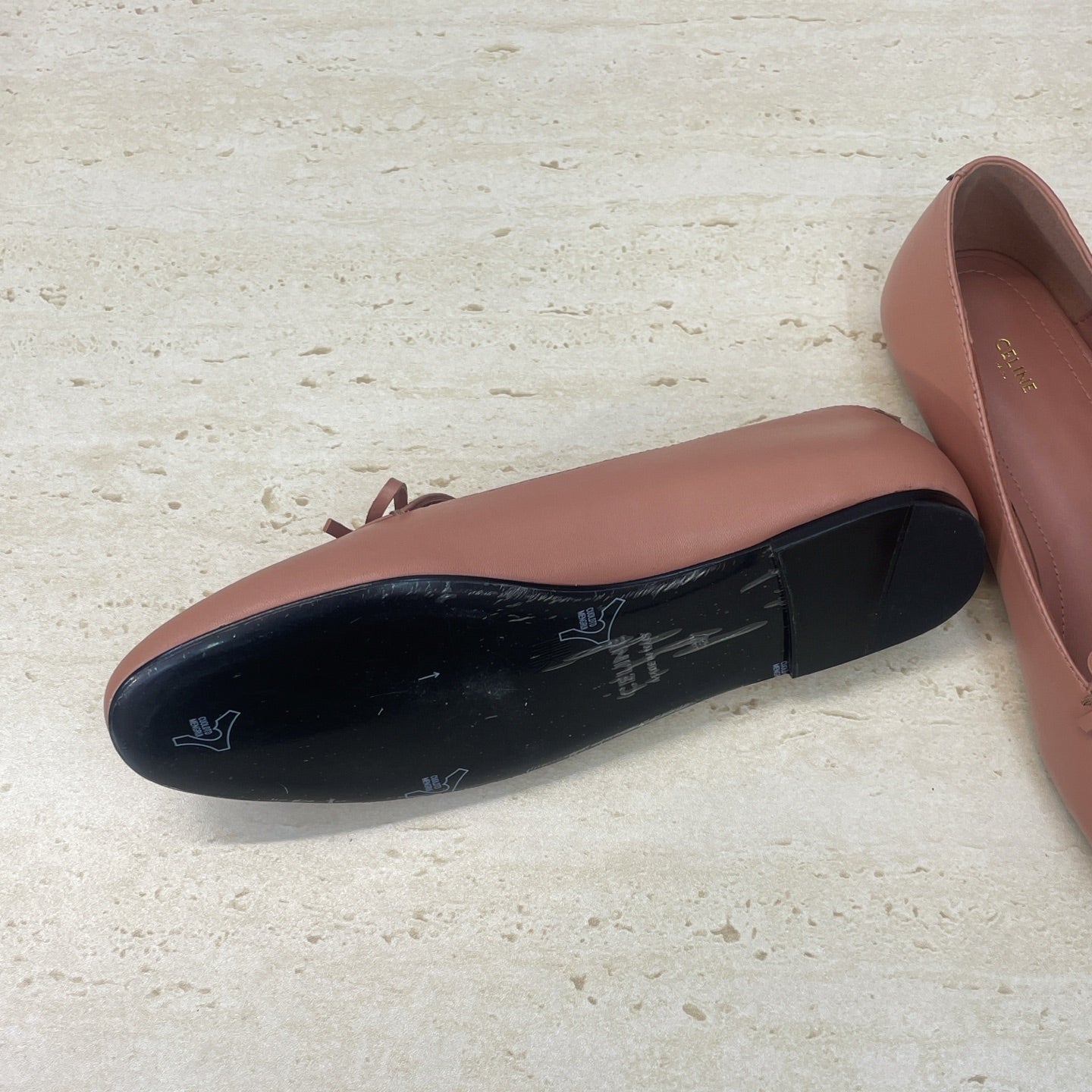 Celine 26 Loafers Burgundy Sheepskin 624691