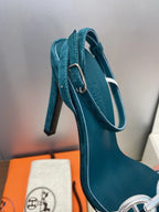 HM 26ss Pig-Nose Sandals 105 Dark Blue Suede Leather 607082