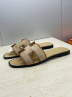 HM 26ss Oran Sandals Beige Brown Suede Calfskin 607253