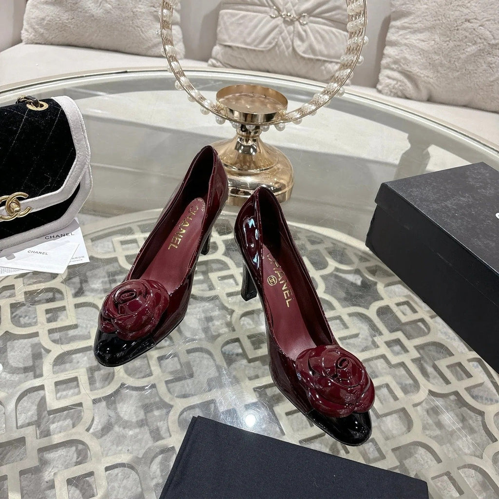 CC 26s High Heels Pump 85 Burgundy Black Patent Leather 627004