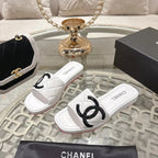 CC 26s Platform Slippers White Black Sheepskin 627073