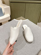 PRA 2026S Flats Mule White Patent Leather 657683