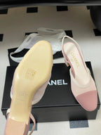 CC 26s Slingback 65 Light Pink Mesh Fabric Sheepskin 649443