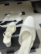 CC 26s Slingback 65 White Mesh Fabric Sheepskin 649445