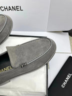 CC 26s Double C Loafers Gray Suede 645305