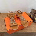 HM 26ss High-heeled Sandals 50 Brown   Leather 638531