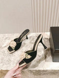 CC 26s Flower High Heel Slippers 85 Sheepskin 658383