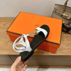 HM 26ss Sandals Black White   Leather 638532