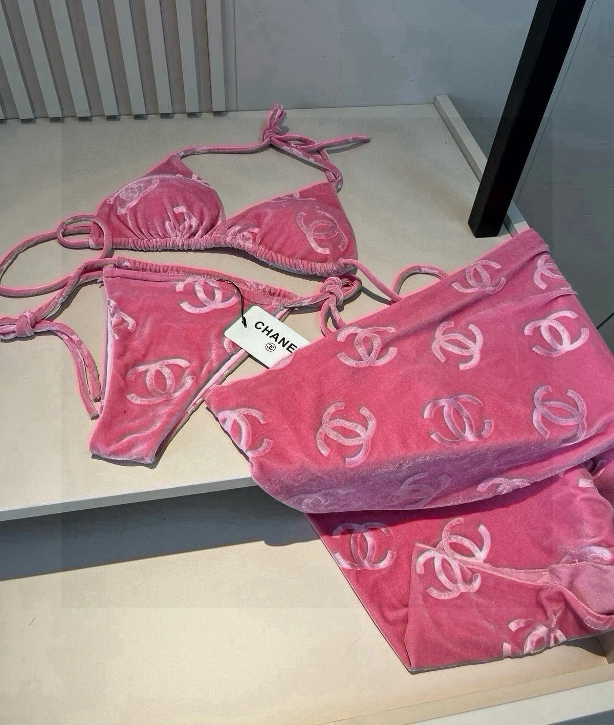 CC BIKINI SWIMSUIT SET IN PINK 624523