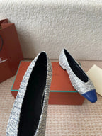 BALLET IN BLUE TWEED MIX LAMBSKIN