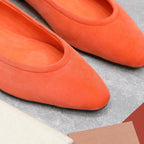 Classic Ballet Shoes In Orange Suede