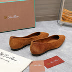 Classic Ballet Shoes In Bronze Brown Suede