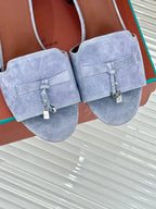 HIGH HEELS IN GREY SUEDE AND LAMBSKIN