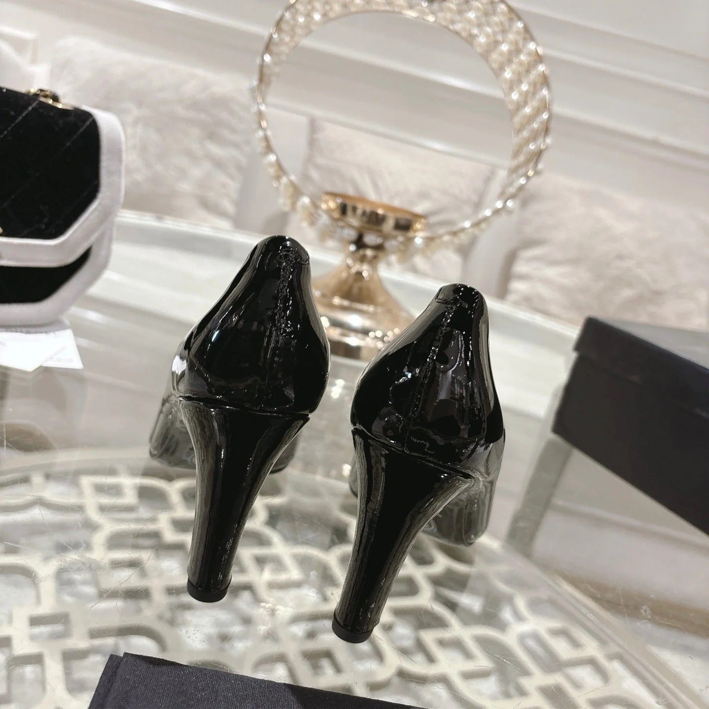 CC 26s High Heels Pump 85 Black Patent Leather 627005